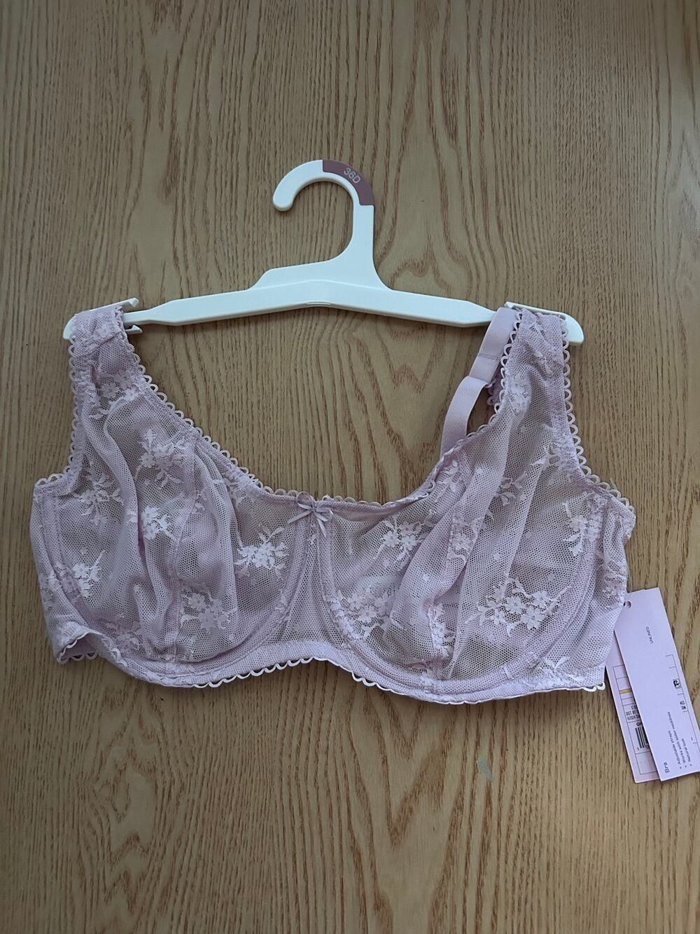 New Women’s Wild Fable Sexy Sheer Underwired Bra Lilac Purple size 36D